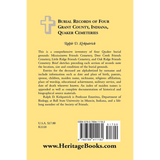 Burial Records of Four Grant County, Indiana, Quaker Cemeteries back cover