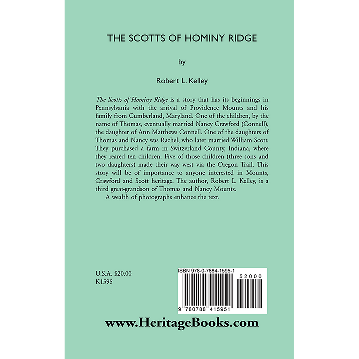 The Scotts of Hominy Ridge back cover
