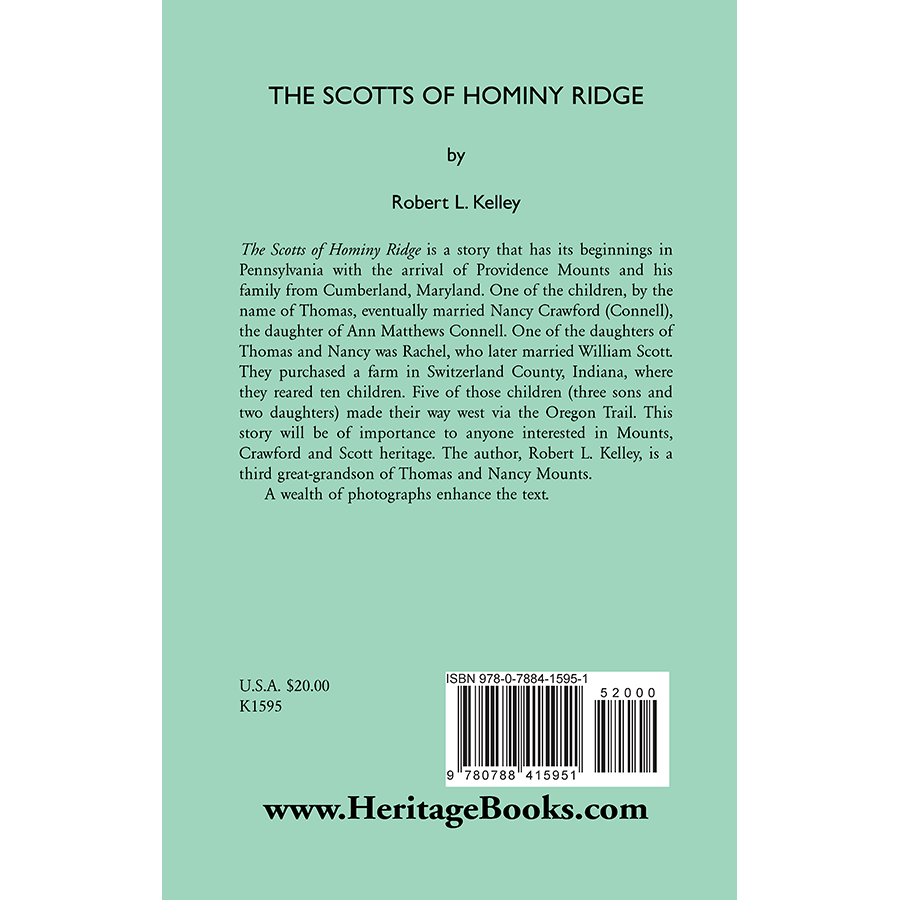 The Scotts of Hominy Ridge back cover