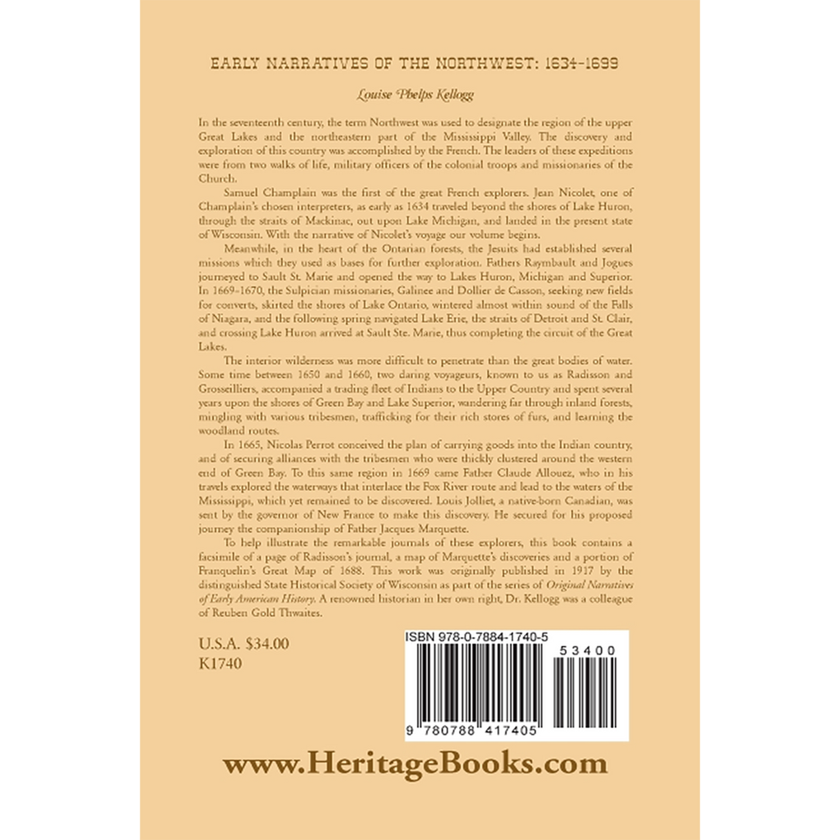 Early Narratives of the Northwest: 1634-1699 back cover