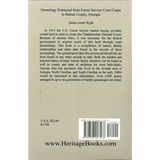 Genealogy Extracted from Forest Service Court Cases in Rabun County, Georgia back cover