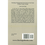 Genealogy Extracted from Forest Service Court Cases in Rabun County, Georgia back cover
