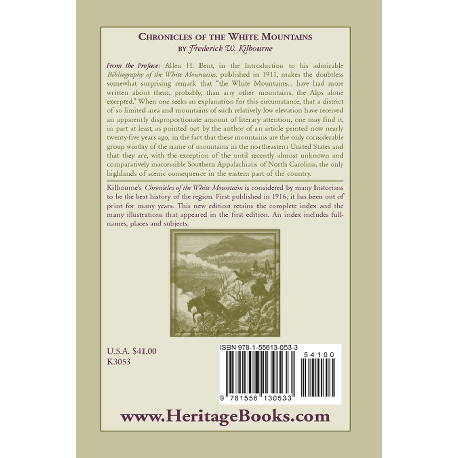 back cover of Chronicles of the White Mountains