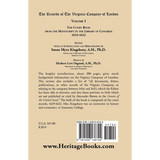 The Records of the Virginia Company of London: The Court Book, 1619-1622, Volume I back cover