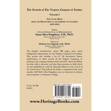The Records of the Virginia Company of London: The Court Book, 1619-1622, Volume I back cover