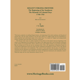 Kegley's Virginia Frontier: The Beginning of the Southwest, The Roanoke of Colonial Days 1740-1783 [cloth] back cover