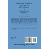 Genealogical Abstracts of the Laws of Pennsylvania and the Statutes at Large back cover