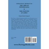 Genealogical Abstracts of the Laws of Pennsylvania and the Statutes at Large back cover
