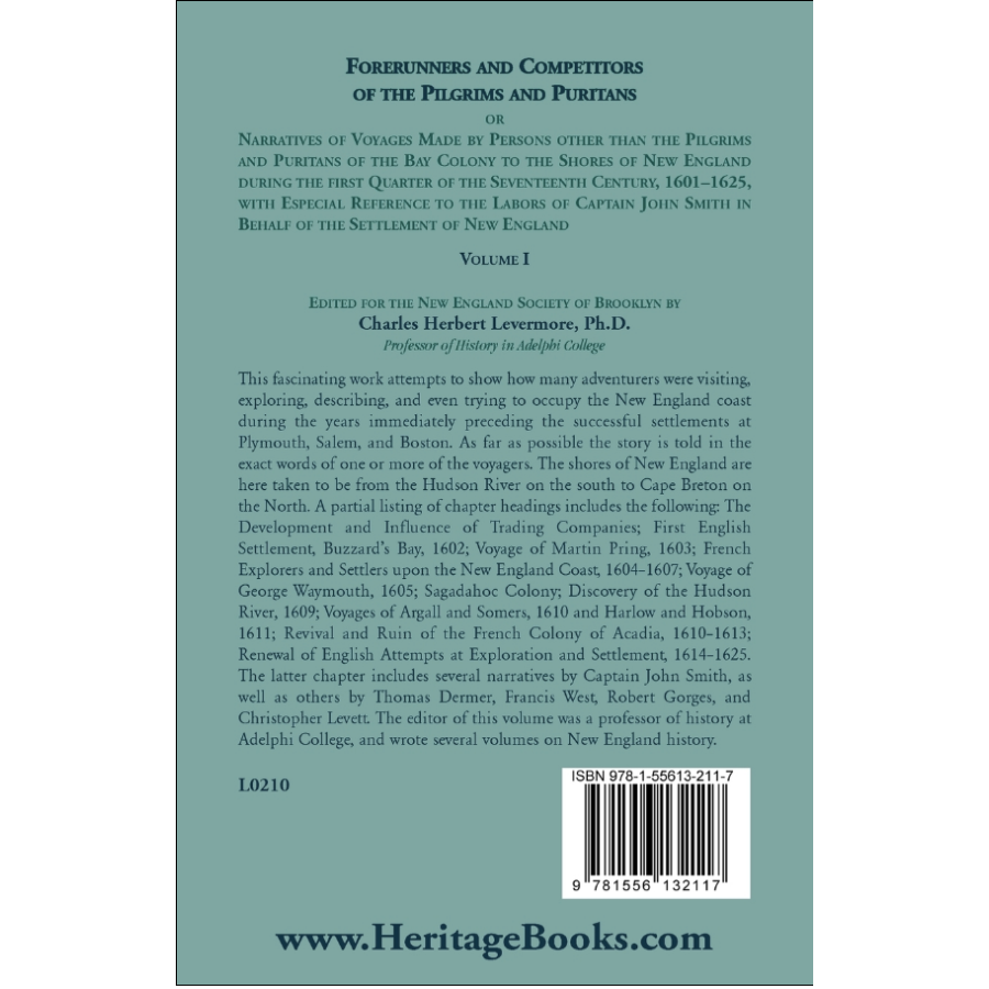 Forerunners and Competitors of the Pilgrims and Puritans, Volume 1 and Volume II back cover