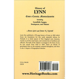 History of Lynn, Essex County, Massachusetts: including Lynnfield, Saugus, Swampscot, and Nahant back cover