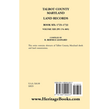 Talbot County, Maryland Land Records: Book 6, 1725-1732 back cover