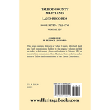 Talbot County, Maryland Land Records: Book 7, 1733-1740 back cover