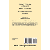 Talbot County, Maryland Land Records: Book 7, 1733-1740 back cover