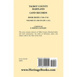 Talbot County, Maryland Land Records: Book 8, 1740-1745 back cover
