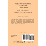 Queen Anne's County, Maryland Land Records, Book 2: 1725-1741 back cover