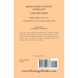 Queen Anne's County, Maryland Land Records, Book 2: 1725-1741 back cover