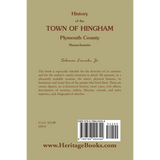 History of the Town of Hingham, Plymouth County, Massachusetts back cover