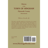 History of the Town of Hingham, Plymouth County, Massachusetts back cover