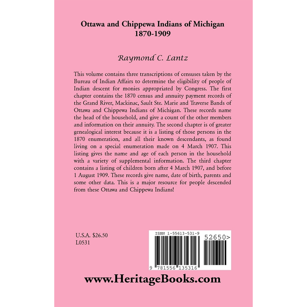 Ottawa and Chippewa Indians of Michigan, 1870-1909 back cover