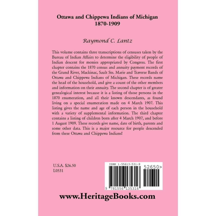 Ottawa and Chippewa Indians of Michigan, 1870-1909 back cover