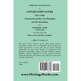 A History and Genealogy of Captain John Locke (1627-1696) of Portsmouth and Rye, New Hampshire back cover