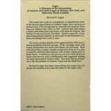Logan: A Directory of the Descendants of Andrew and Lydia Logan of Albany, New York, and Abbeville, South Carolina back cover