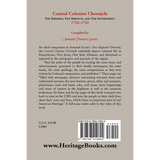 Central Colonies Chronicle: The Freemen, The Servants, and The Governments, 1722-1732 back cover
