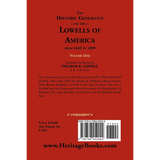 Historic Genealogy of the Lowells of America from 1639 to 1899, Volume 1 back cover