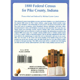 1880 Pike County, Indiana Census back cover