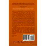 Personal and Family Names: A Popular Monograph on the Origin and History of the Nomenclature of the Present and Former Times back cover