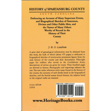 History of Spartanburg County, South Carolina back cover