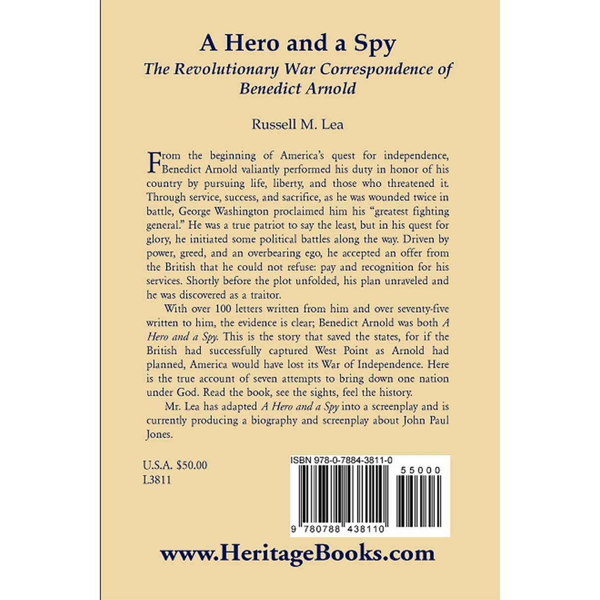 A Hero and a Spy: The Revolutionary War Correspondence of Benedict Arnold back cover