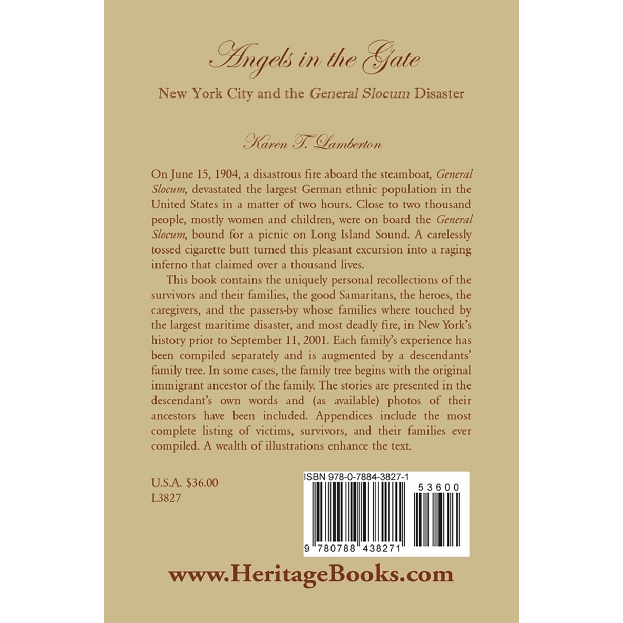 Angels in the Gate: New York City and the General Slocum Disaster back cover