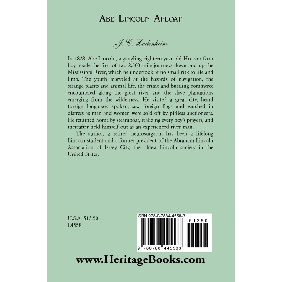 back cover of Abe Lincoln Afloat