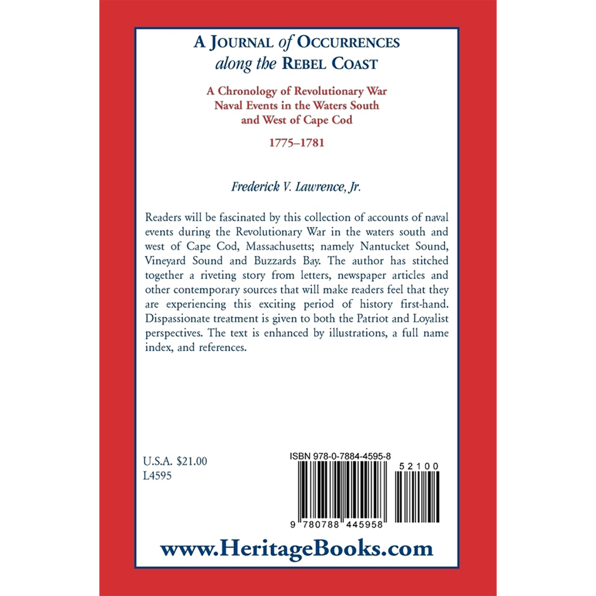 A Journal of Occurrences along the Rebel Coast back cover
