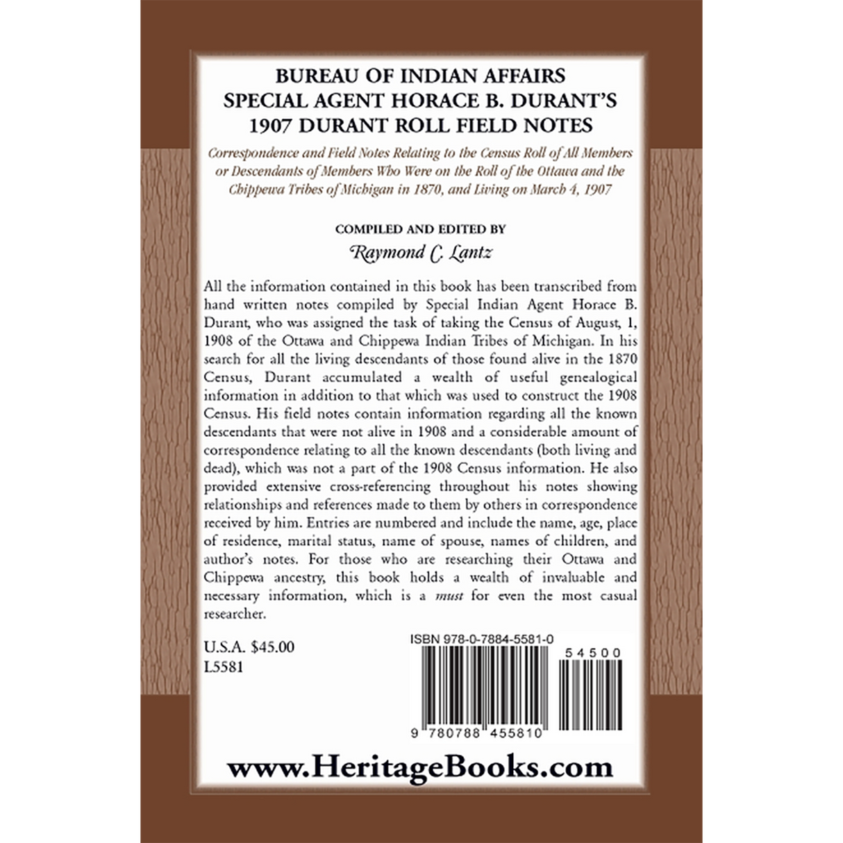 Bureau of Indian Affairs: Special Agent Horace B. Durant's 1907 Durant Roll Field Notes back cover