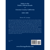 Index to the Public Official Bonds of Sonoma County, California, 1850-1892 back cover