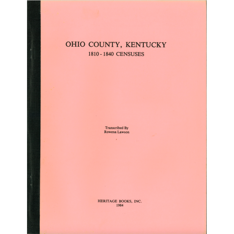 Ohio County, Kentucky 1810-1840 Censuses