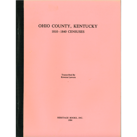Ohio County, Kentucky 1810-1840 Censuses
