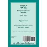 Abstracts of Wills, Montgomery County, Maryland, 1776-1825 back cover