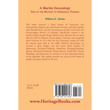 A Martin Genealogy Tied to the History of Germanna, Virginia back cover
