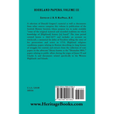 Highland Papers, Volume III back cover