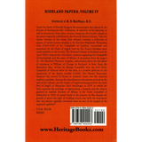 Highland Papers, Volume IV back cover