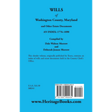 Wills of Washington County, Maryland 1776-1890 back cover