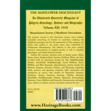 The Mayflower Descendant, Volume 12, 1910 back cover