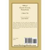 Wills of Chester County, Pennsylvania, 1766-1778 back cover
