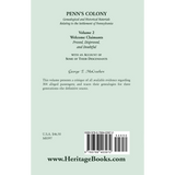 Penn's Colony, Genealogical and Historical Materials Relating to the Settlement of Pennsylvania, Volume 2: Welcome Claimants back cover