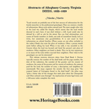 Abstracts of Alleghany County, Virginia, Deeds 1822-1829 back cover