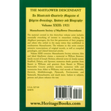 The Mayflower Descendant, Volume 23, 1921 back cover