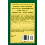 The Mayflower Descendant, Volume 23, 1921 back cover